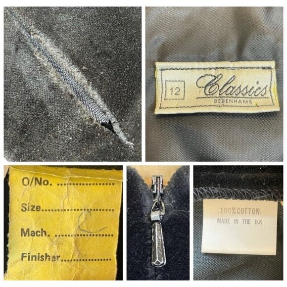 CLASSICS DEBENHAMS Vintage UK Black Velvet Dress 8 - Picture 6 of 6